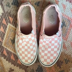 Vans Pink Checkered Slip-On Sneakers